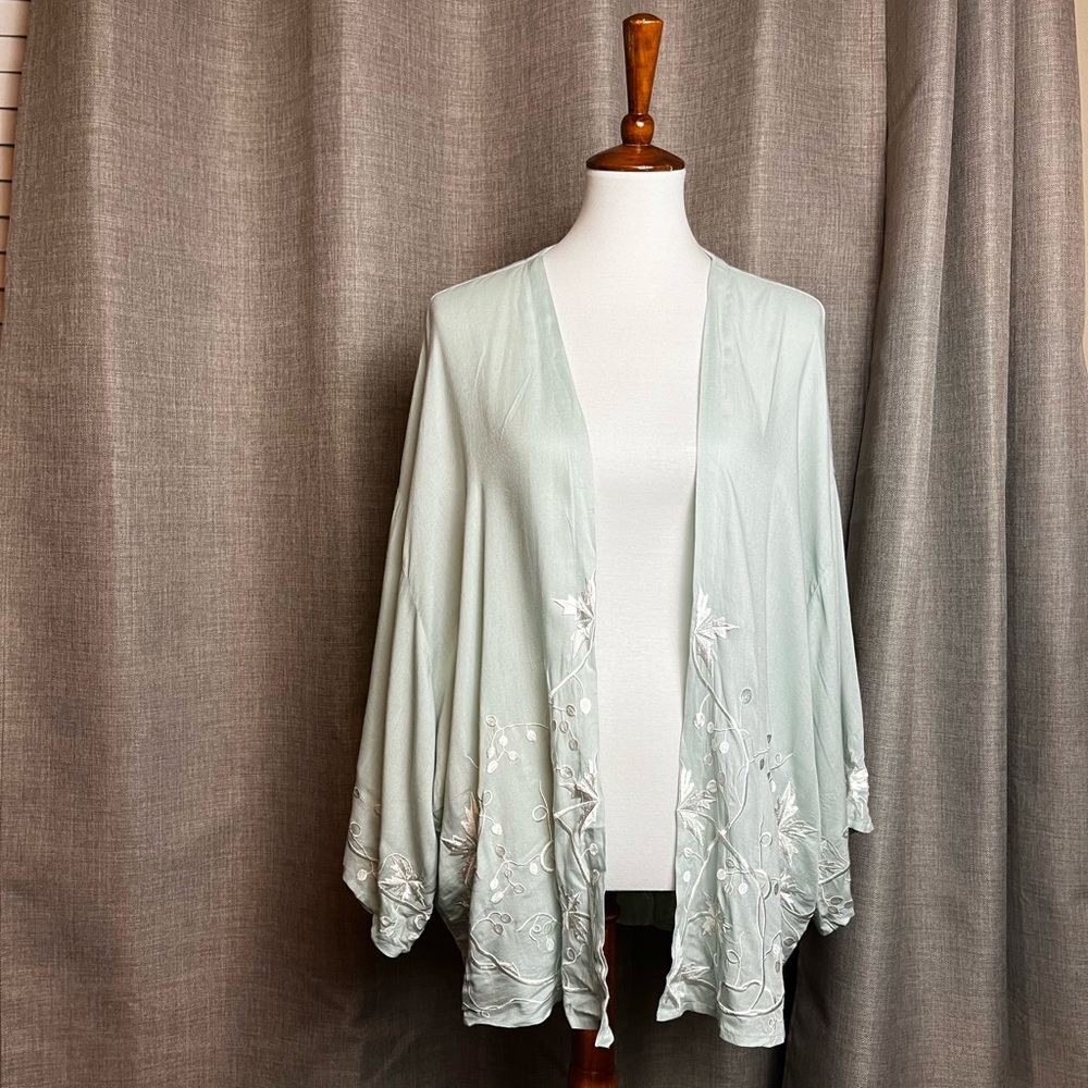 ASOS Mint embroidered cardigan coverup